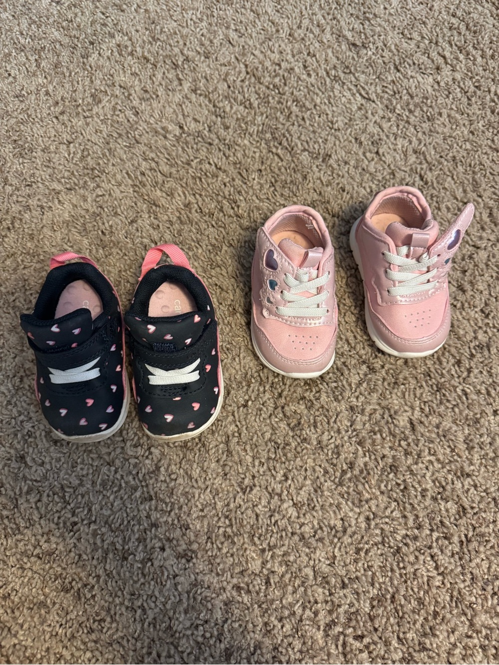 Toddler Pink Heart Accent Sneakers - Kids Shoes